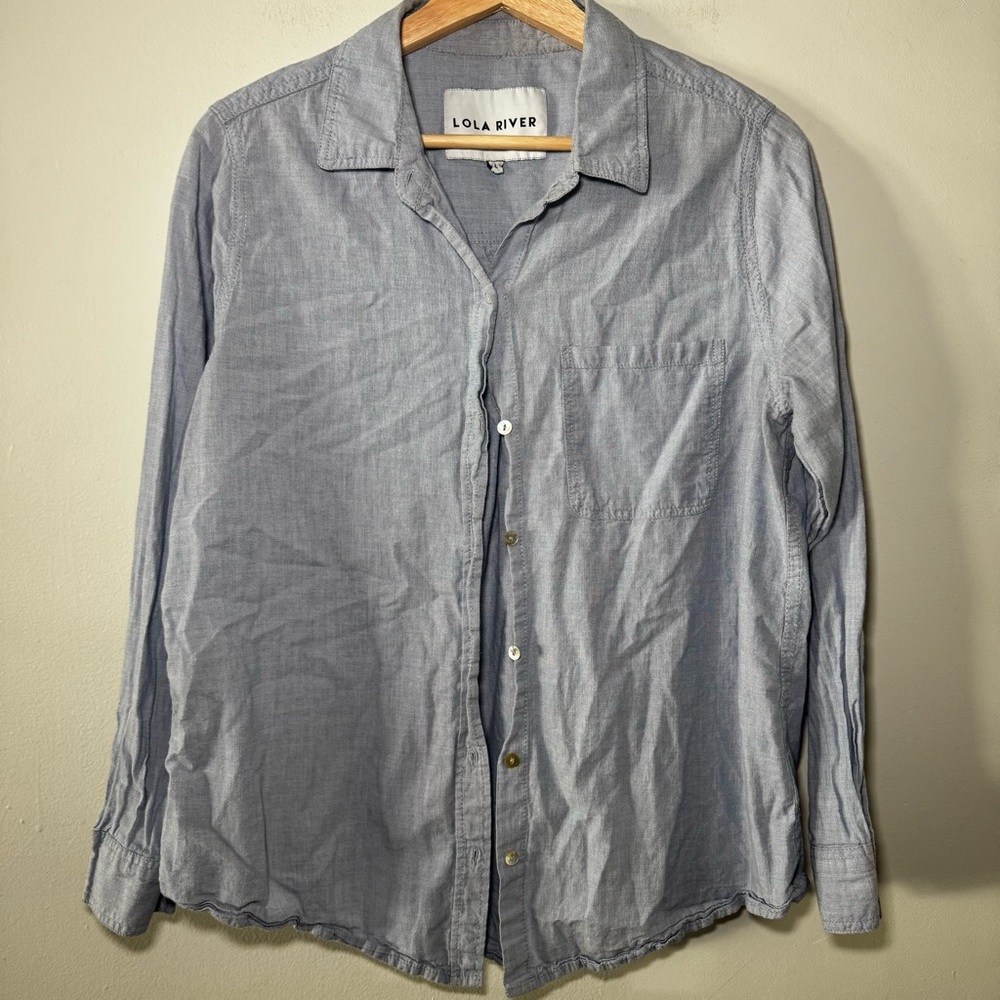 Lola River Women's Light Blue Button Down Shirt